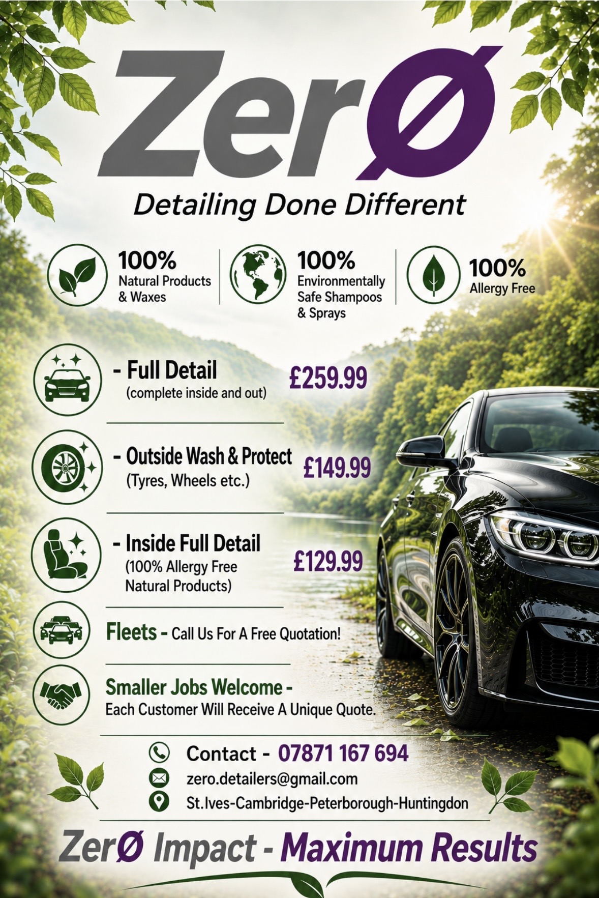 Zero Detailers promotional poster